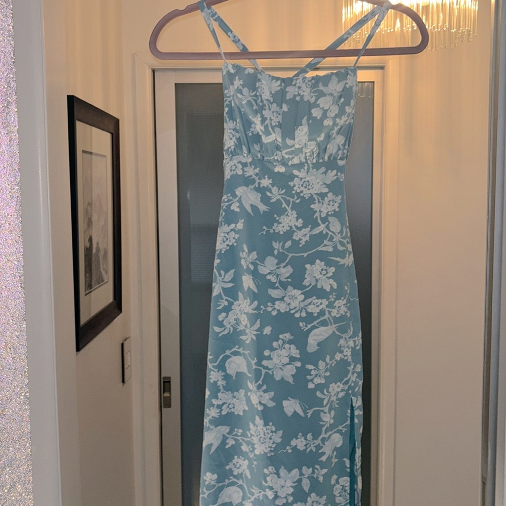 Abercrombie & Fitch Blue Floral Backless Dress